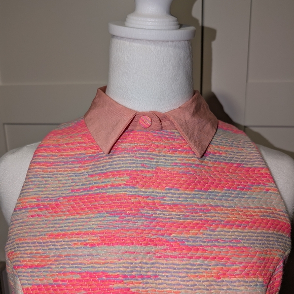 Calla Paris Sz 38 Women's Pink Keyhole Back Sleeveless Minidress Empire Waist - Picture 7 of 15